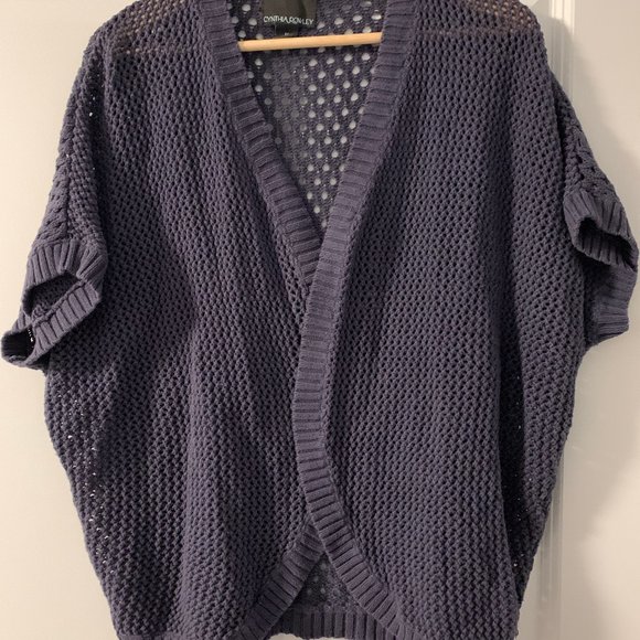 Cynthia Rowley Dark Blue Knit Cardigan, Size M - Picture 2 of 7